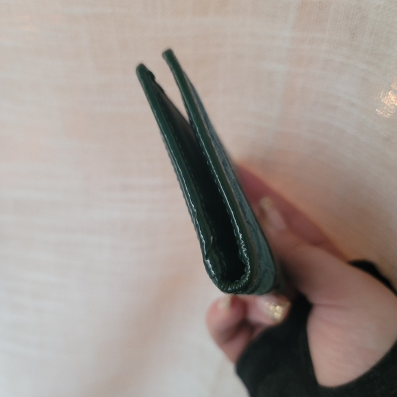 COACH Vintage Signature Monogram Slim Card Case Wallet – Teal/Dark Green - Picture 2 of 9